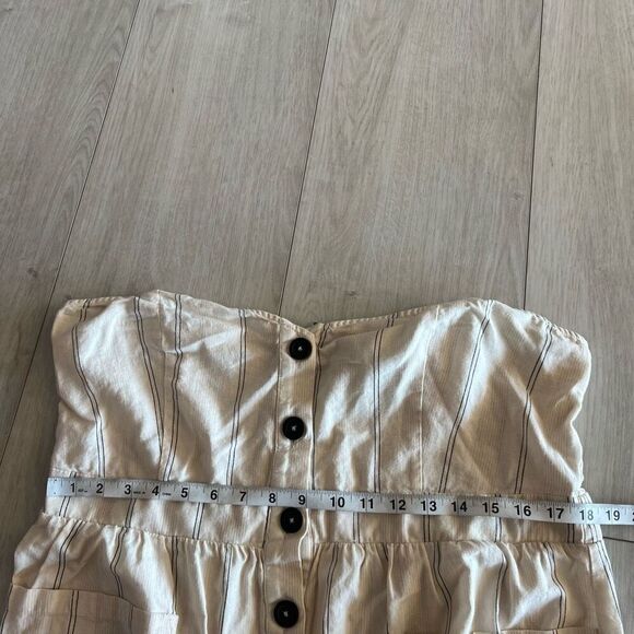 Asos Design Strapless Striped Jumpsuit Romper - Size 14 - Picture 6 of 10